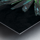 Abstract Daisy Green Petals Metal print