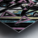 Abstract Funky Distressed Triangles Metal print