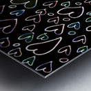 Abstract Hearts on a Black Background Metal print