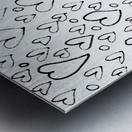 Abstract Monochrome Hearts Too Metal print