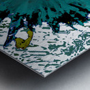 Abstract Teal Daisy Flower Metal print