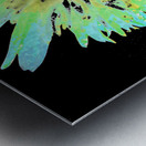 Abstract Daisy in Green and Blue Metal print