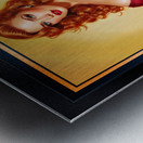 Isabella Rosalie Moreau In A Stunning Velvet Red Dress With Fiery Red Curls Gorgeous AI Concept Art by Xzendor7 Metal print