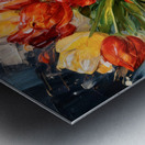 Red and Yellow Tulips Metal print