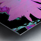Abstract Surreal Neon Daises  Metal print