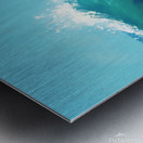 Color Ocean Waves. Hand Painted on Canvas.  Ocean Water.  Turquoise Art Background. Trendy Watercolor Marble Pattern.  Metal print