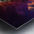 Crimson Sky & Obsidian Tree: A Surreal Dreamscape Metal print