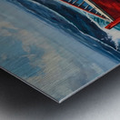 Red Boat in Turbulent Waters Metal print