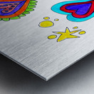 Abstract Hearts and Stars Metal print