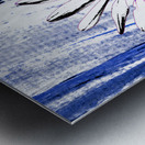 Abstract Daisy on a Bold Striped Background Metal print