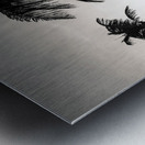 Black and white photo of people strolling along the promenade at Ipanema Beach in Rio de Janeiro  Metal print