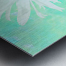Abstract White and Green Daisy Metal print