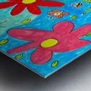 Abstract Flowers Butterflies and Bees Metal print