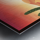 Vibrant Desert Sunset - Colorful Cactus Landscape Art Metal print