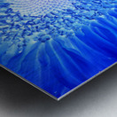 Abstract Deeper Blue Sunflower Metal print