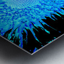Abstract Teal Sunflower Metal print