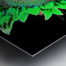 Abstract Green Neon Sunflower  Metal print