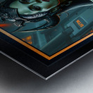 Futuristic Fantasy Portrait Of Virelle Alouette With Horned Headdress Mesmerizing AI Concept Art by Xzendor7 Metal print