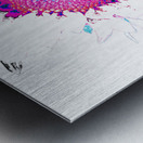 Abstract Pink Distressed Sunflower on a Pale Abstract Background Metal print