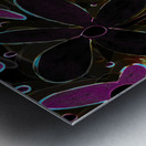 Abstract Purple and Black Florals Metal print