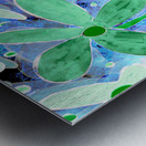 Abstract Green and Blue Florals Metal print