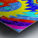 Abstract Sun and Flowers Metal print