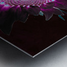 Abstract Dark Neon Sunflower Metal print