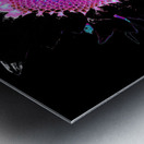 Abstract Pink and Blue Sunflower Metal print