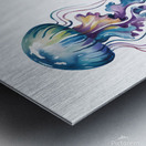 Vibrant Watercolor Jellyfish on White Background – Ocean-Inspired Digital Art Print Metal print