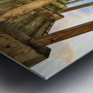 Sunrise Under the Pier Square Metal print