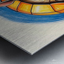 Default A cartoon armadillo curled up in a ball w Metal print