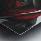 Abstract Dramatic Monochrome Rose Metal print