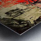 Bike Against the Red Wall Metal print