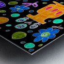 Abstract Flowers in Pots Metal print