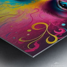 Chromatic Reverie: Surreal Woman Portrait in Vibrant Color Splashes Metal print