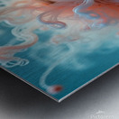 Ethereal Bloom: Dreamy Woman Portrait with Flowing Coral Hair Metal print