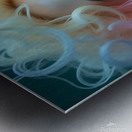 Ethereal Bloom: Dreamy Woman Portrait with Flowing Coral Hair Metal print