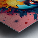 Neon Pulse: Explosive Portrait of Feminine Power & Color Metal print