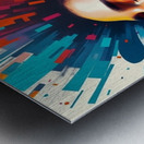 Neon Pulse: Explosive Portrait of Feminine Power & Color Metal print