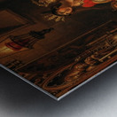 King Albert II and His Wife Elizabeth of Luxembourg in Prayer. On the Altar the Crowns of Bohemia and Hungary. As well as the Imperial Crown of the Holy Roman Empire [1820] by Karl Russ [1779–1843] Metal print