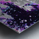 Abstract Monochrome Daises on a Coloured Background Metal print