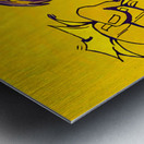 1960s LSU Tiger Cartoon Art Metal print