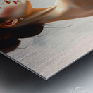 Elegant Woman in White Dress: Fashion Photoshoot with Bridal Vibes Metal print