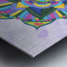 Hand Painted Mandala Watercolor Meditation on Purple Metal print