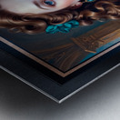 Mesmerizing Portrait Of Matera Veridia In Teal Silk And Gold Embroidery Captivating AI Concept Art by Xzendor7 Metal print