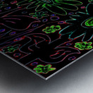 Abstract Neon Florals Metal print