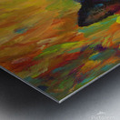 Black cat acrylic painting Metal print