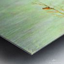 Pink cat and orange bird acrylic painting Metal print