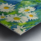 Daisies watercolor painting Metal print