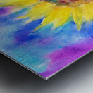 Rainbow sunflower watercolor painting Metal print